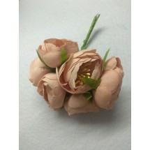 Цветы из ткани 4-4,5 см в пучках (6 шт) цв. бежевый, цена за пучок